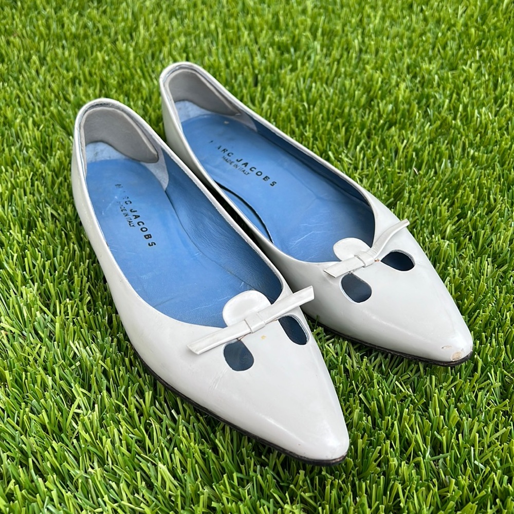 Marc Jacobs D’Orsay Grey Leather Flat size 35 1/2